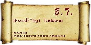 Bozsányi Taddeus névjegykártya